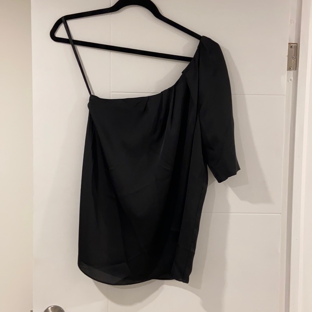 Club Monaco Black One Shoulder Top